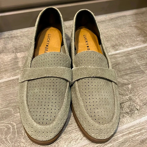 Lucky‎ brand women's Caviep gray perforated bock heels, size 6 - Picture 1 of 10